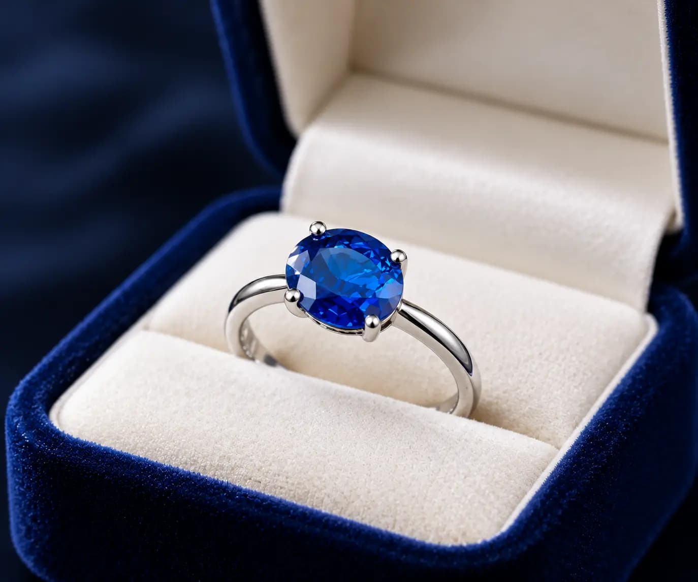 Blue Spinel Ring, Oval Cut Blue Synthetic, 1.9920ct Oval Cut Blue Synthetic Spinel