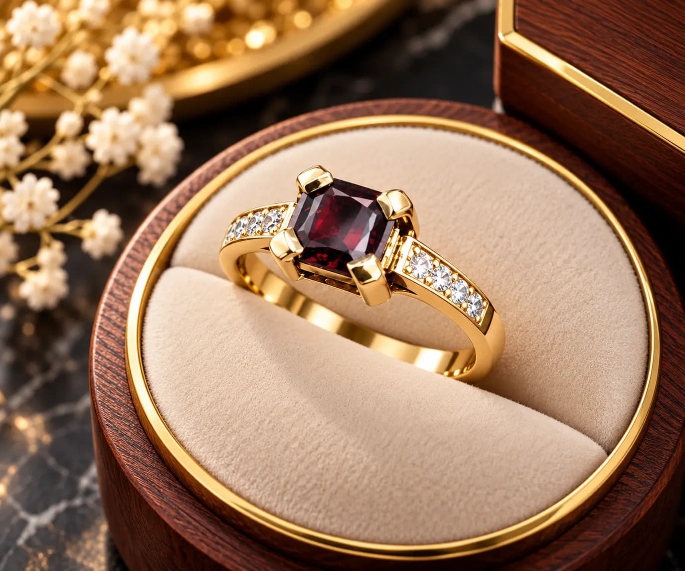 Fancy Black Radiant Diamond Ring, Black Diamond Ring UK