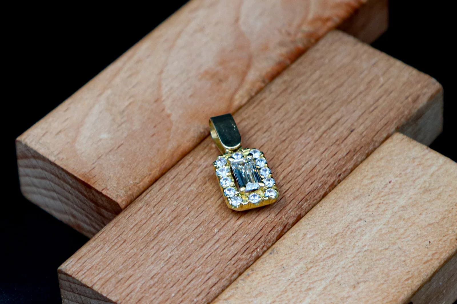 Emerald Cut Diamond Pendant
