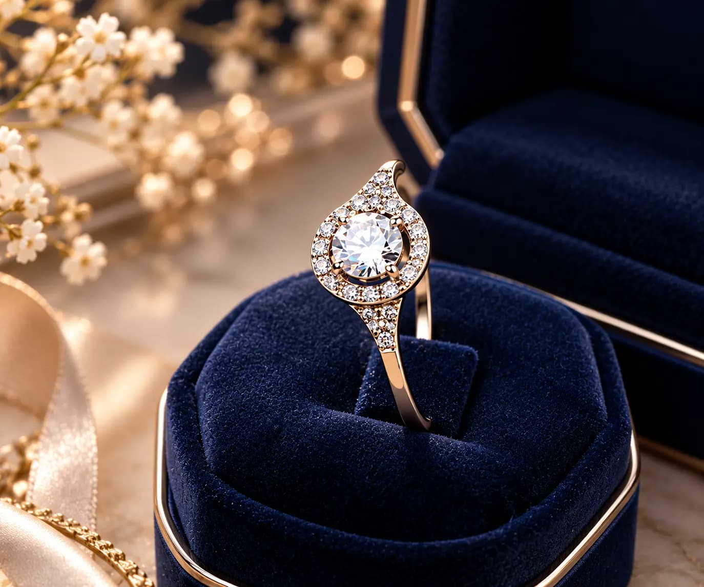 Champagne Diamond Ring, Fancy C3 Champagne Diamond Ring, 18k White Gold Champagne Diamond Ring