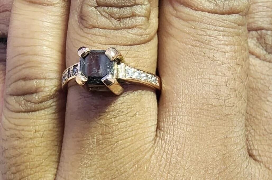 Fancy Black Radiant Diamond Ring, Black Diamond Ring UK