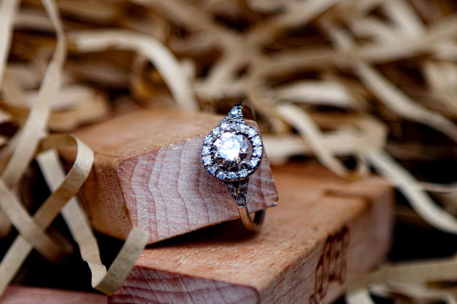 Champagne Diamond Ring, Fancy C3 Champagne Diamond Ring, 18k White Gold Champagne Diamond Ring