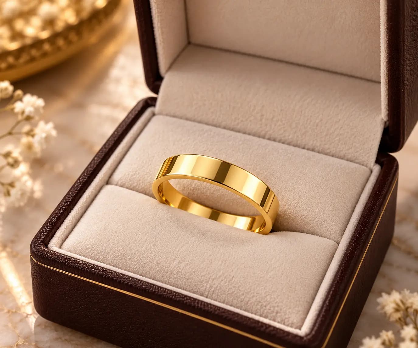 9k White Gold Wedding Band UK | Lute Diamonds