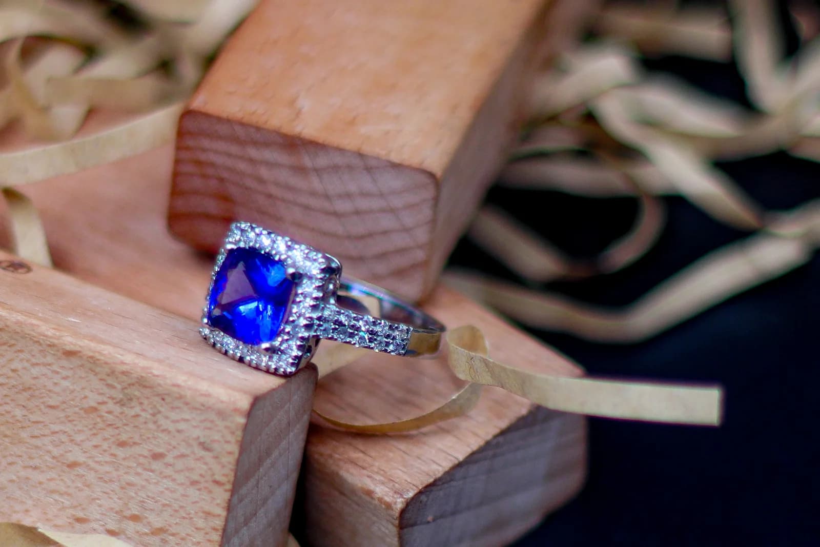 Vivid Violet Blue Cushion Cut Tanzanite Ring, Cushion Cut Tanzanite Ring UK